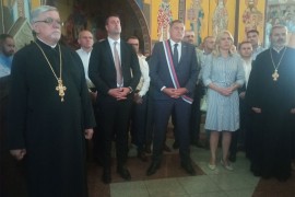 Hram u Pofalićima obilježio krsnu slavu, Dodik kum