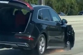 Haos na auto-putu zbog auta bez točka (VIDEO)