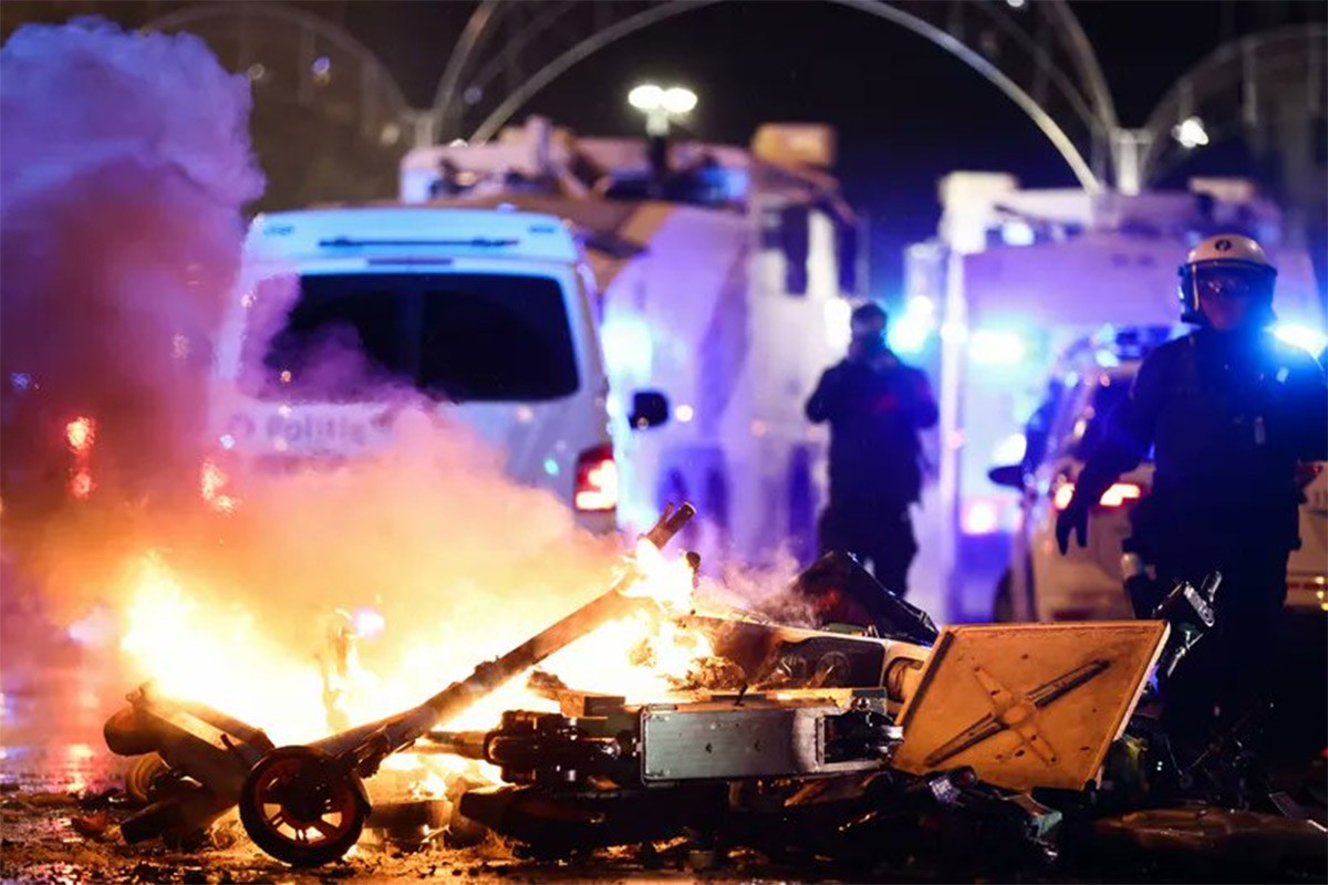 Incidenti u Briselu poslije utakmice protiv Maroka (VIDEO)
