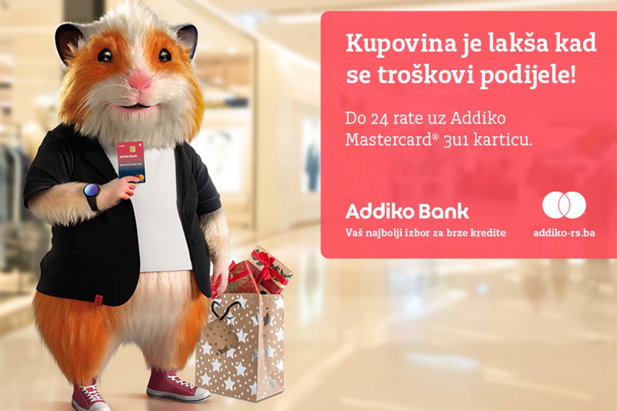 Kupujte brzo, vraćajte trošak polako uz Addiko Mastercard kreditnu karticu bez godišnje članarine