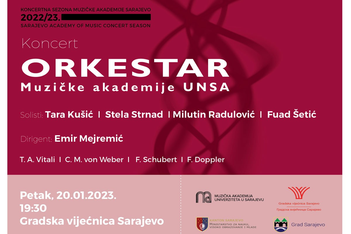 Koncert orkestra Muzičke akademije UNSA u Gradskoj vijećnici Sarajevo