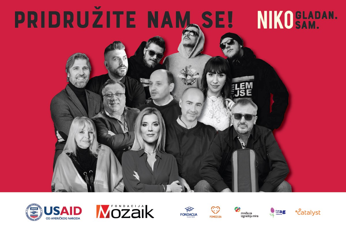Inicijativu "Niko gladan. Niko sam." podržale brojne poznate ličnosti