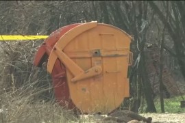 Minobacačka mina ostavljena pored kontejnera