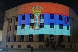Palata Republike u bojama zastave Srbije