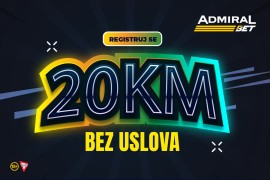 AdmiralBet kladionica poklanja 20 KM za registraciju - BEZ USLOVA!