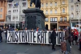 U Zagrebu se održava antiratni protest (VIDEO)