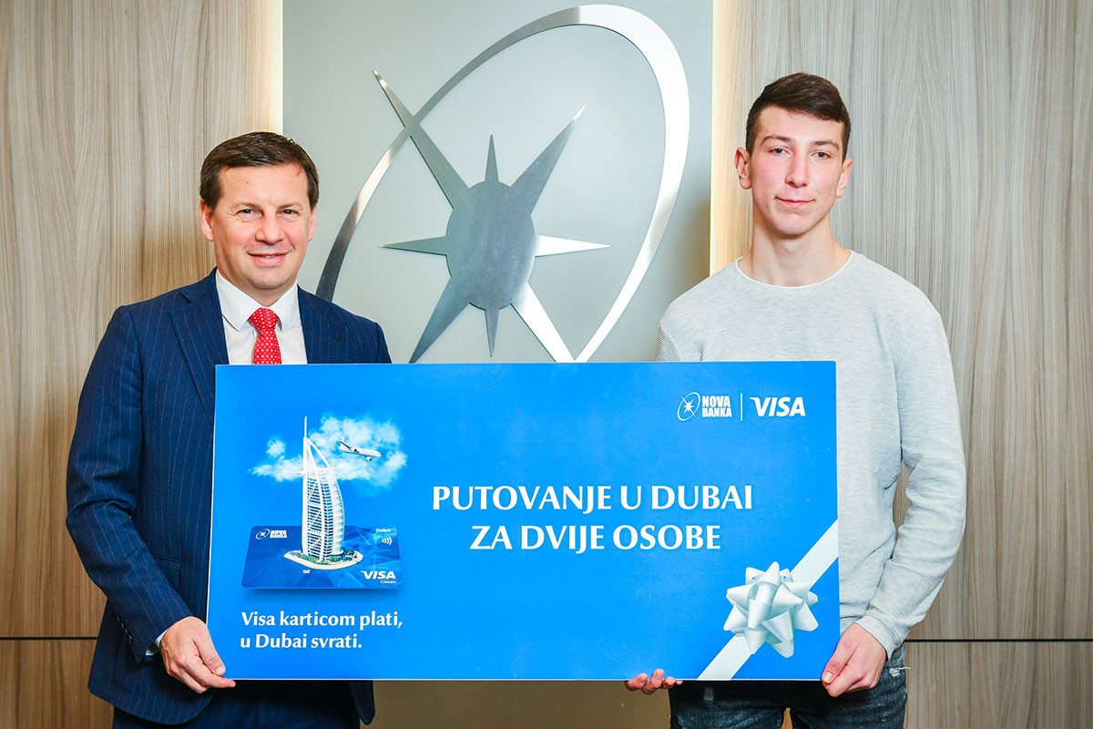 Nova banka i Visa nagrađuju: Filip Jovanović iz Han Pijeska putuje u Dubai