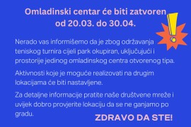 "Zdravo da ste" zatvoren do 30. aprila zbog ATP turnira