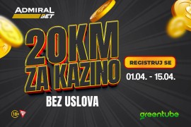 AdmiralBet online kazino poklanja svim novoregistrovanim igračima 20 ...