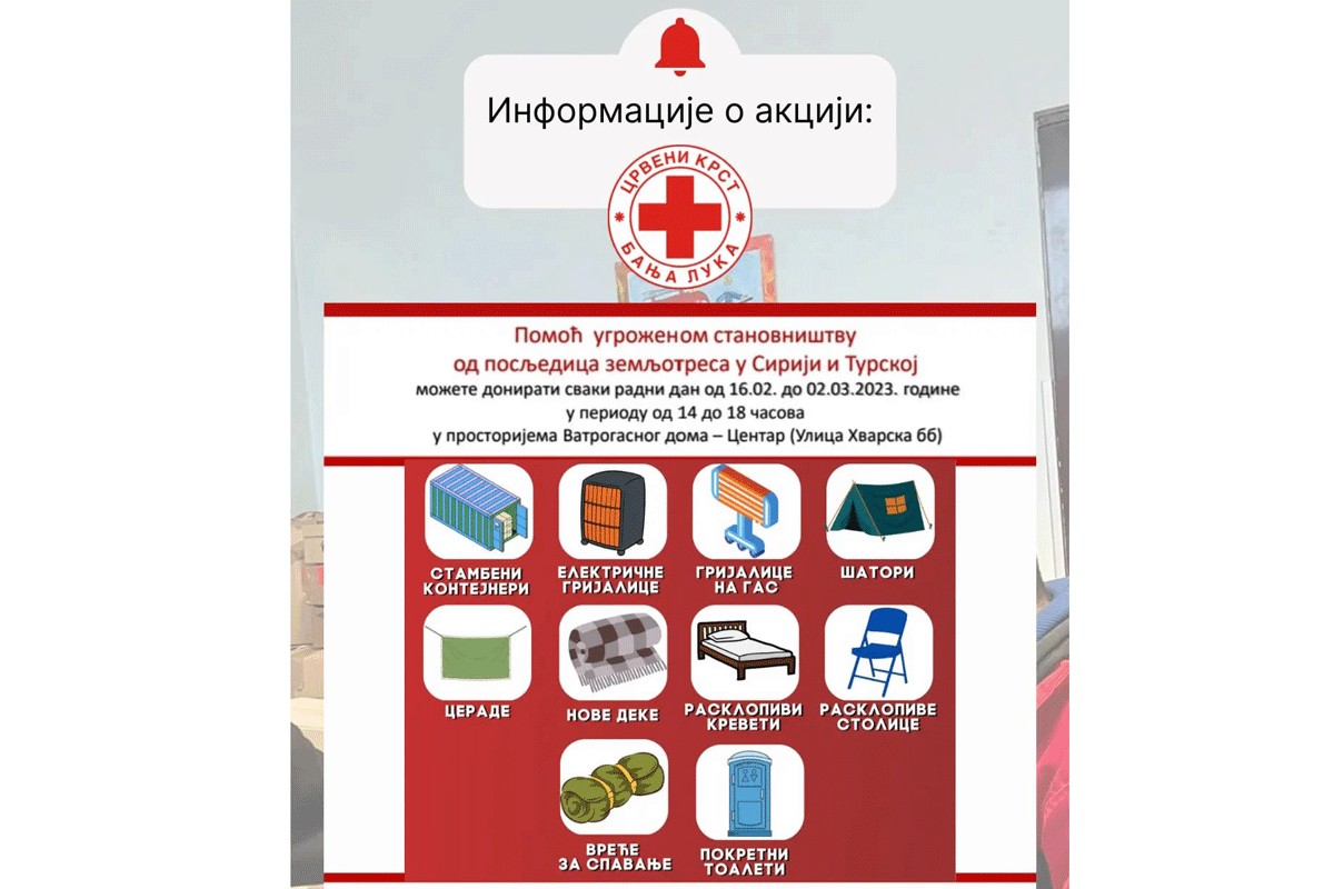 Prikupljena pomoć za Tursku i Siriju