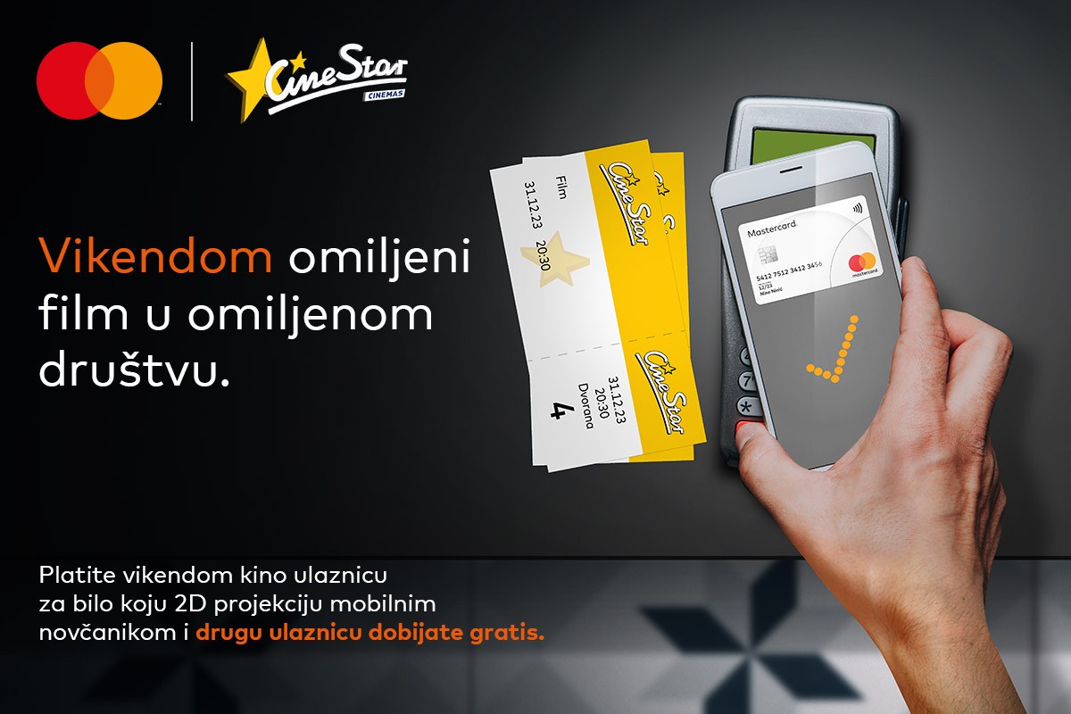 "Doživjeti filmsku magiju zajedno" - Mastercard pogodnosti u CineStar kinima