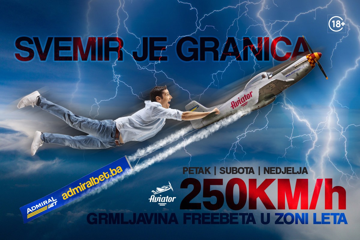 REKORD! AdmiralBet nudi dnevno 1000 KM Frebet-a na igri Aviator!