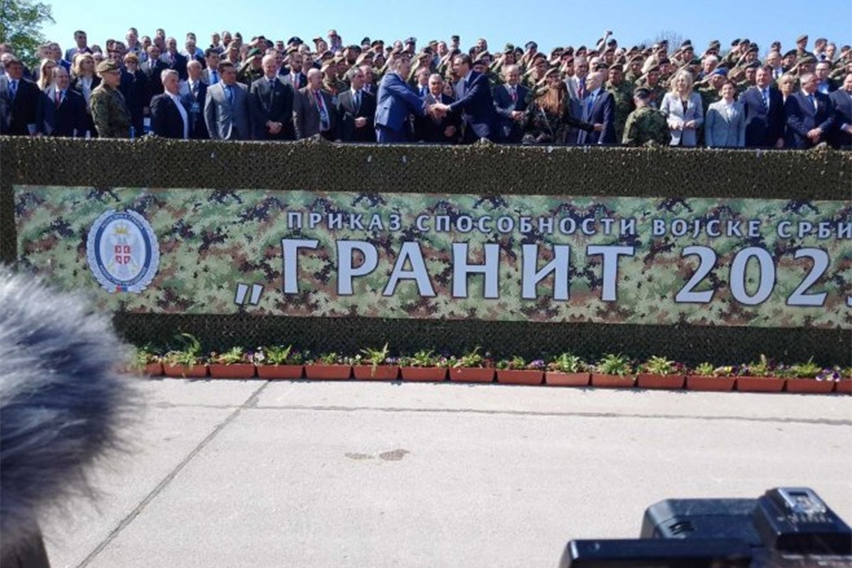 Prikaz sposobnosti Vojske Srbije "Granit 2023", prisustvuju zvaničnici Srpske