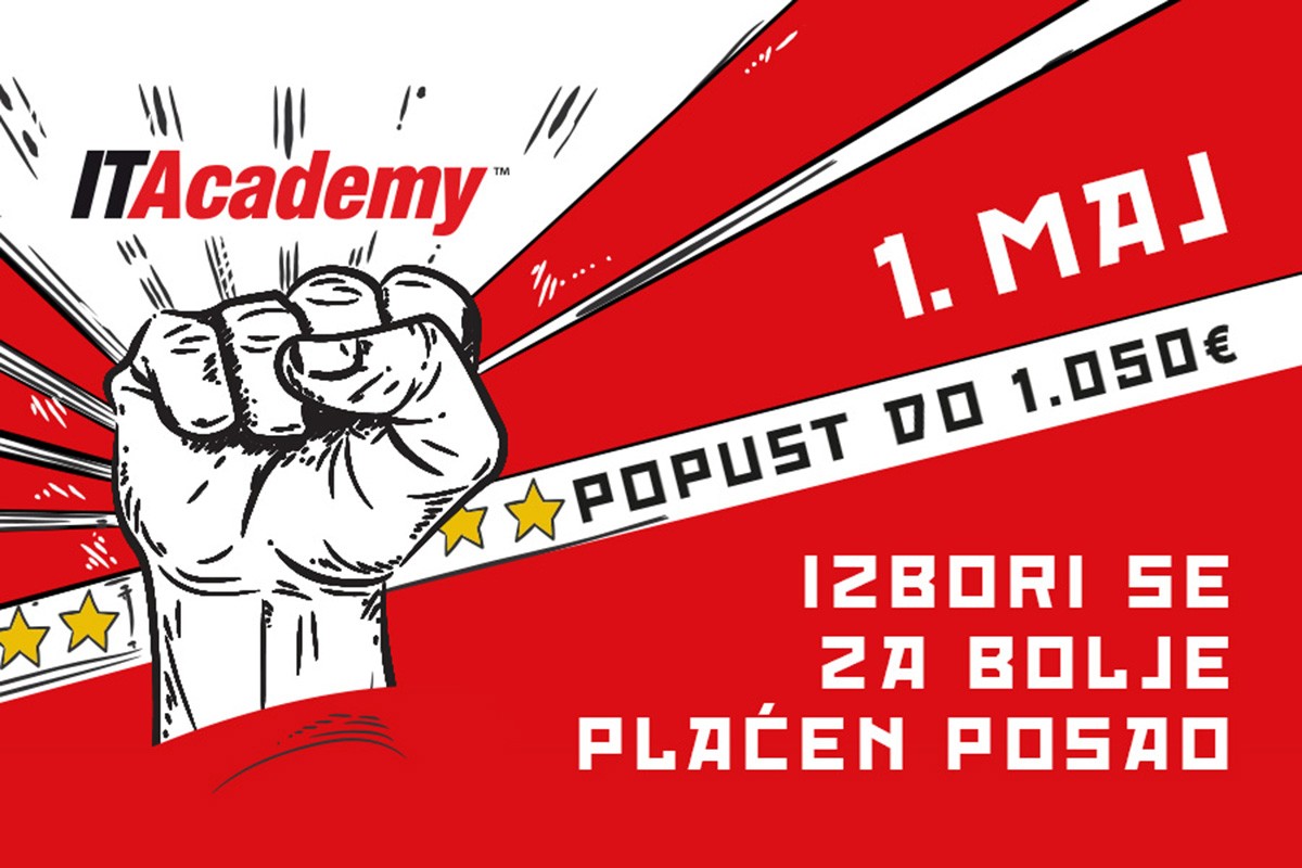 Velika prvomajska akcija na ITAcademy: Do 1.050 € popusta za upis