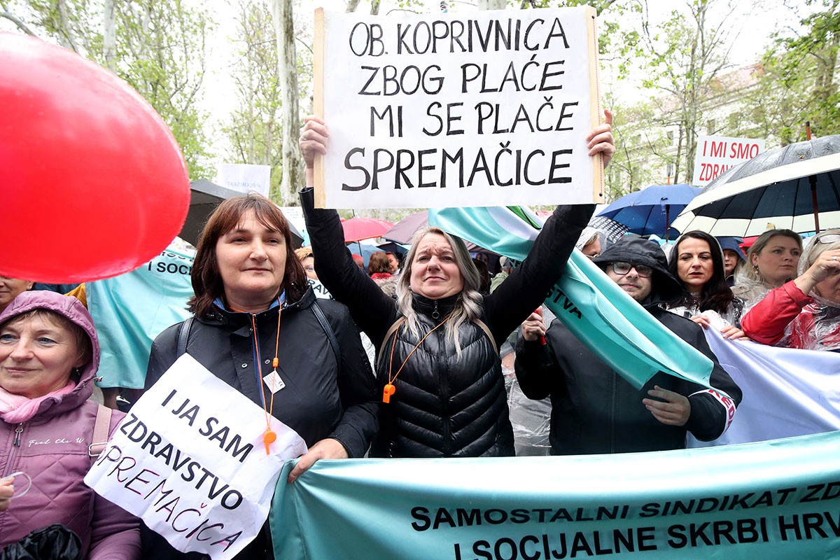 Protest u Zagrebu, medicinari ne odustaju od svojih zahtjeva