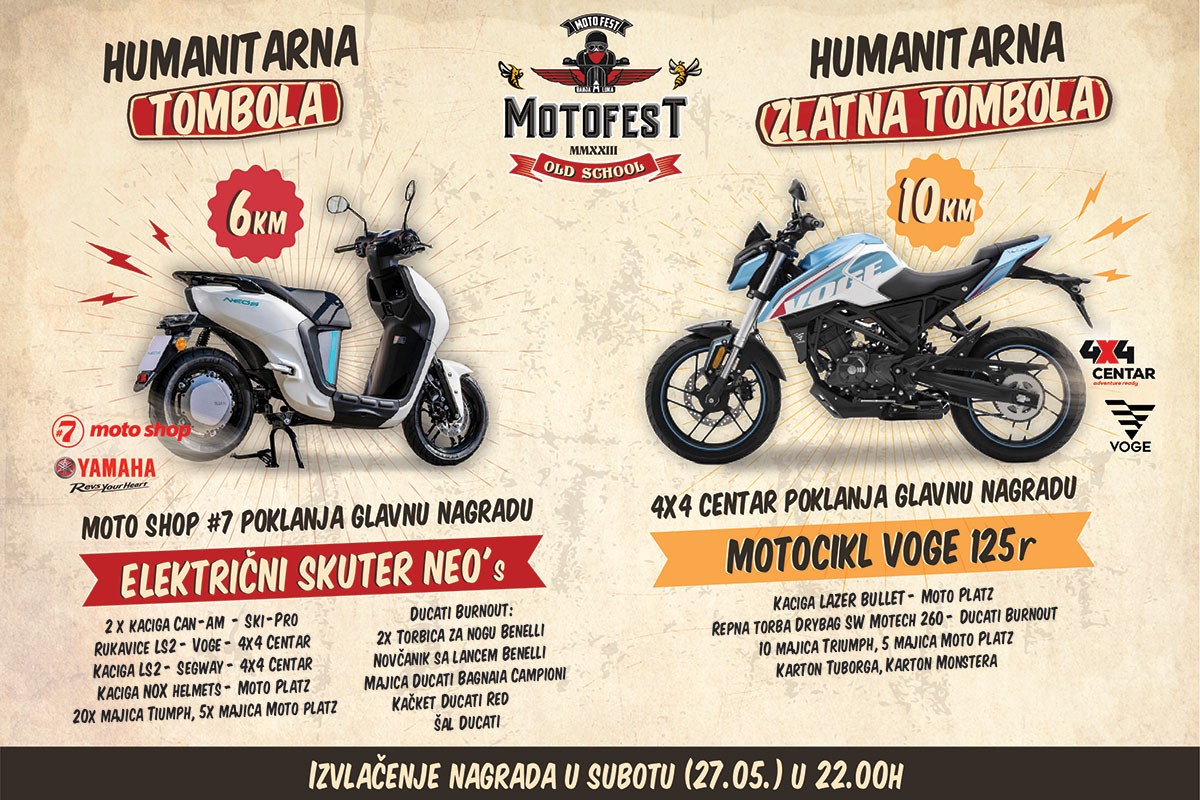 Veliko srce bajkera - humanitarna tombola na Moto Festu 2023