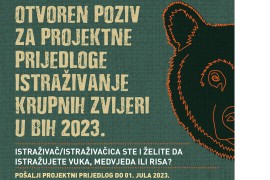 Otvoren poziv za istraživanje krupnih zvijeri u BiH