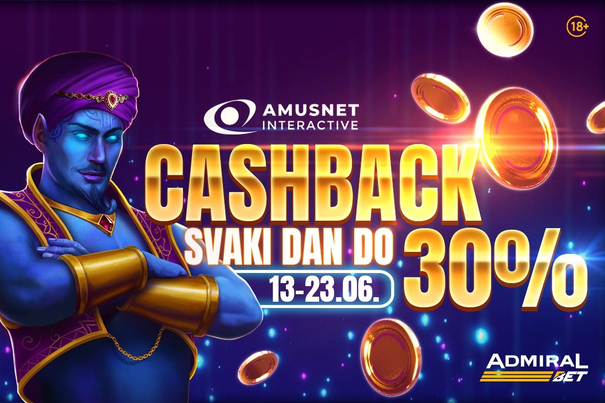 AdmiralBet dnevni Cashback do 30% na Amusnet Interactive kazino igrama!