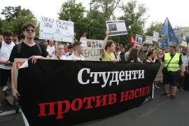 Deveti protest "Srbija protiv nasilja" u Beogradu