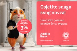 U Addiko banci Banja Luka kamatna stopa 3% na oročenje godinu dana