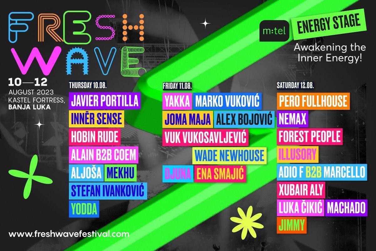 Pogledajte ko nastupa na Energy bini ovogodišnjeg "Freshwave" festivala