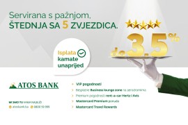 Nova kampanja Atos Banke "Štednja sa 5 zvjezdica" servirana sa pažnjom