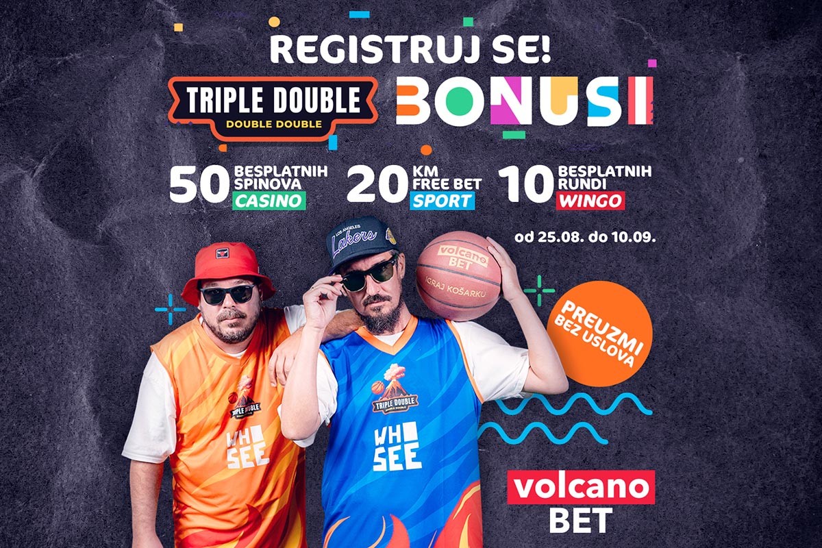 Volcanobet priredio najveću bonus akciju: "Triple Double - Igraj košarku“ bonusi bez uslova