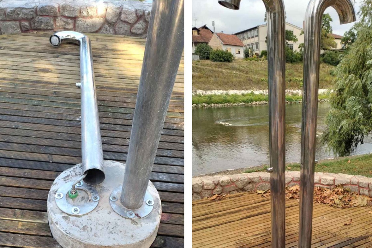 Sanirani tuševi na oazi uz Vrbas