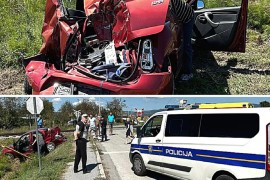 Voz na prelazu strahovito udario putnički auto (FOTO)
