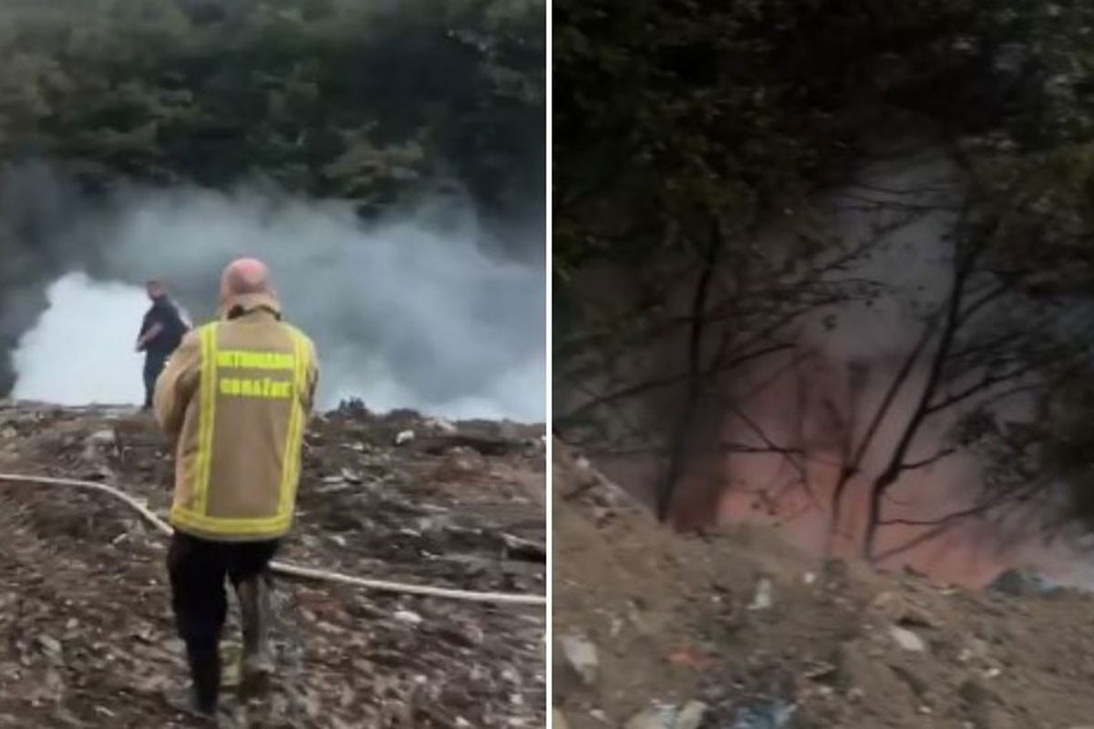 Požar u Šišetima, zapalila se deponija, Goražde u gustom dimu (VIDEO)