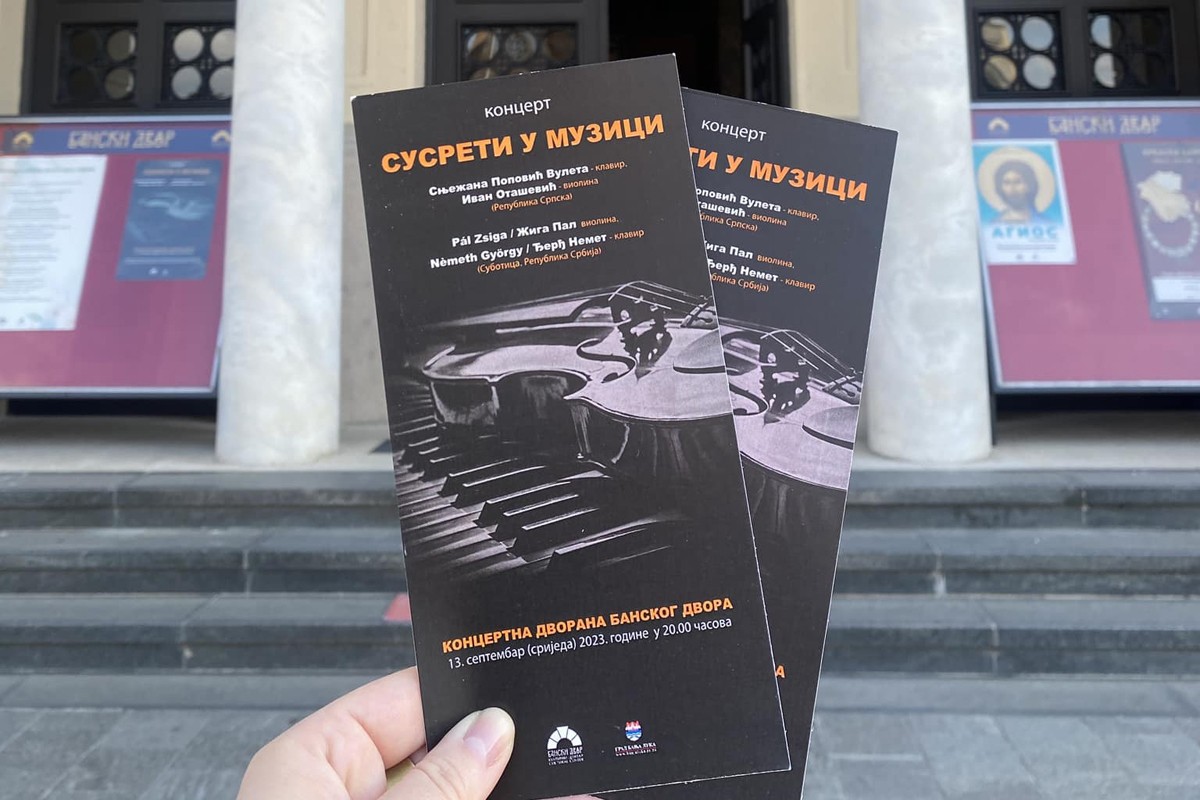 Kompozicije za violinu i klavir: "Susreti u muzici" u Banskom dvoru