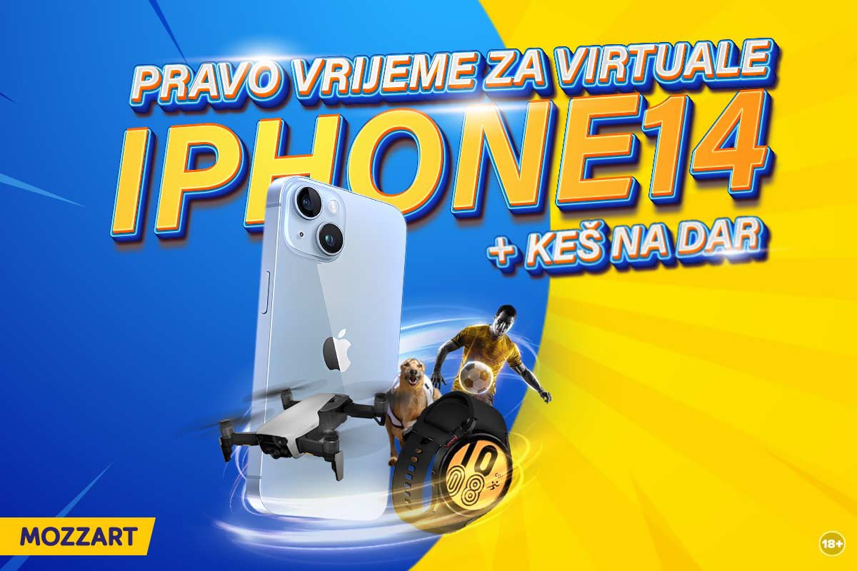 Želiš novi IPHONE 14? Onda je pravo vrijeme za virtuale u Mozzartu!