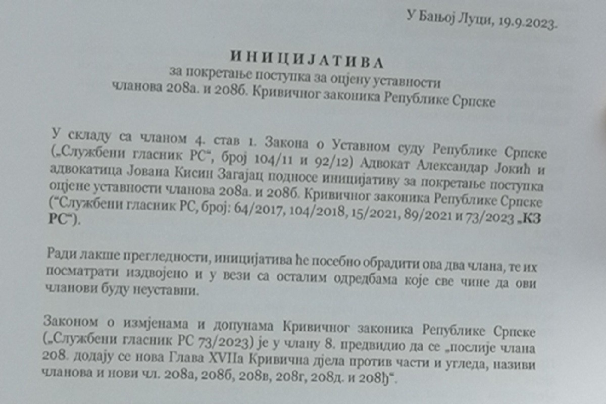 Šta piše u inicijativi za ocjenu ustavnosti rekriminalizacije klevete?