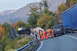 Prevrnuo se kamion na putu Podgorica - Kolašin