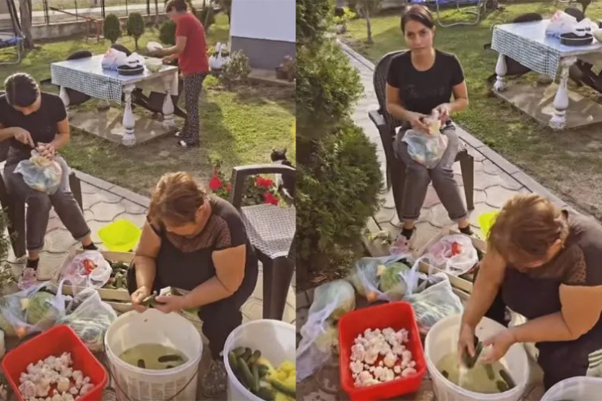 Žena Darka Lazića sprema zimnicu