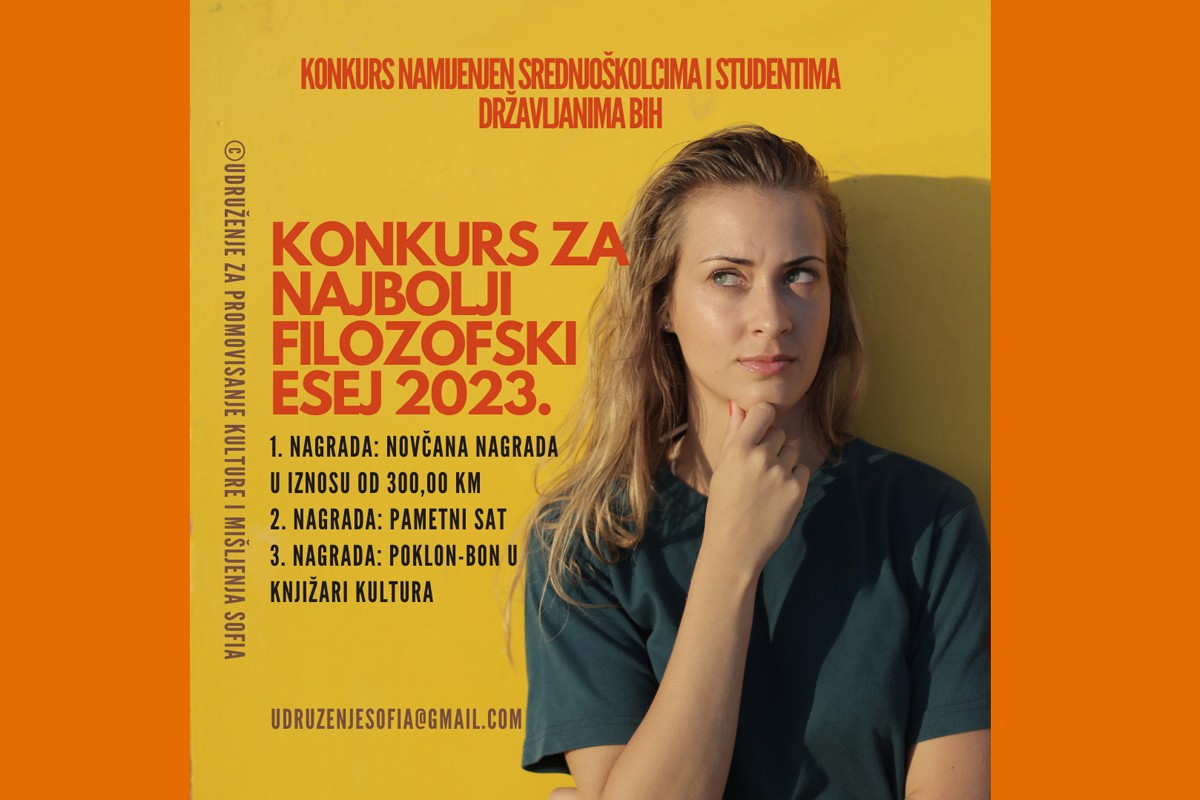 Udruženje "Sofia" raspisalo konkurs za najbolji filozofski esej