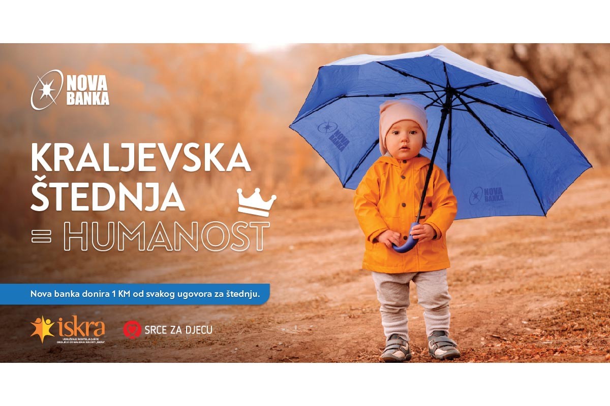 Nova banka donira 1 KM od svakog ugovora za štednju