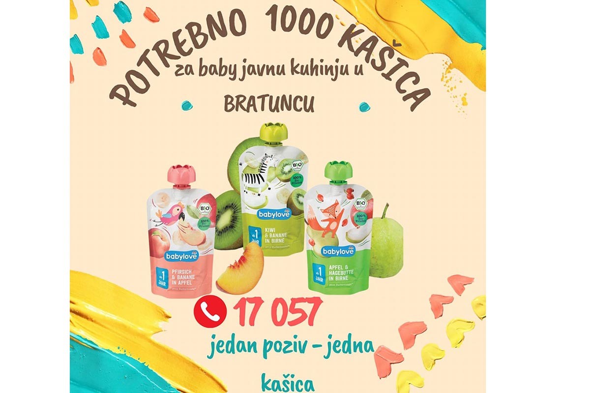 Pozivom na broj 17057 donira se kašica za javnu kuhinju za bebe u Bratuncu
