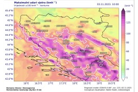 Sladić: Udari vjetra i preko 100 km/h, čuvajte se (FOTO)