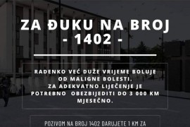 Broj 1402 za liječenje Radenka Đukića