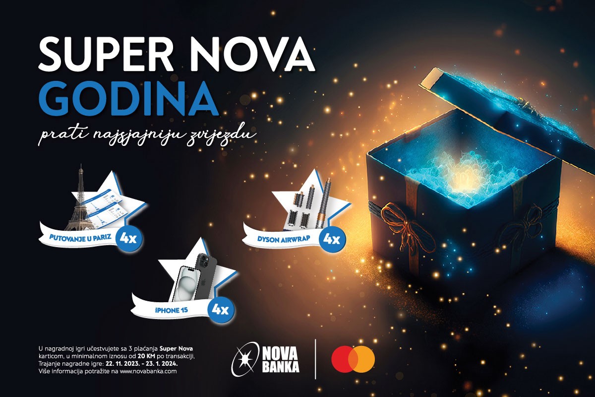 Nova banka i Mastercard pokrenuli nagradnu igru "Super Nova godina"