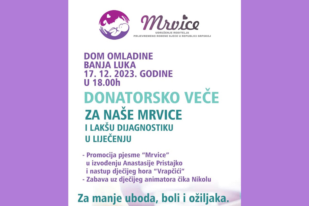 Budimo humani: Donatorsko veče za "Mrvice", aktivan humanitarni broj 1402