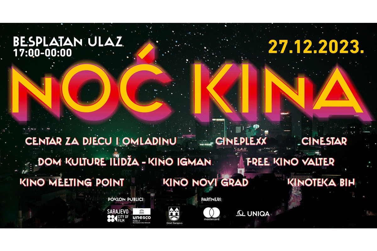 Noć kina 27. decembra u Sarajevu, besplatan ulaz u bioskope