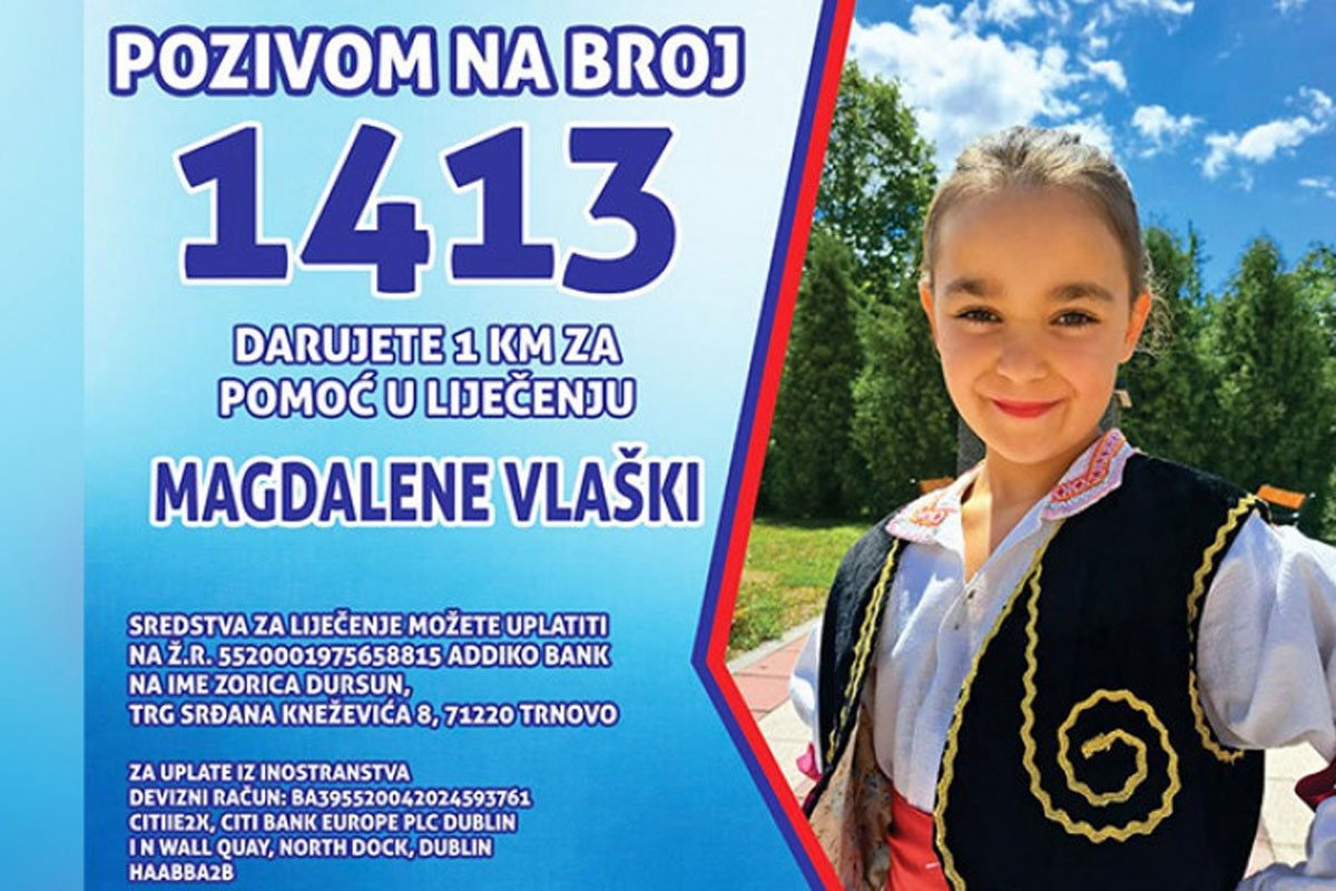 Fond solidarnosti uplatio novac za liječenje Magdalene Vlaški
