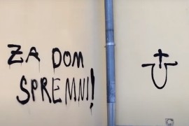 Ustaški grafiti ispred pravoslavnog groblja