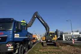 Mašine na gradilištu tramvajske pruge do Hrasnice