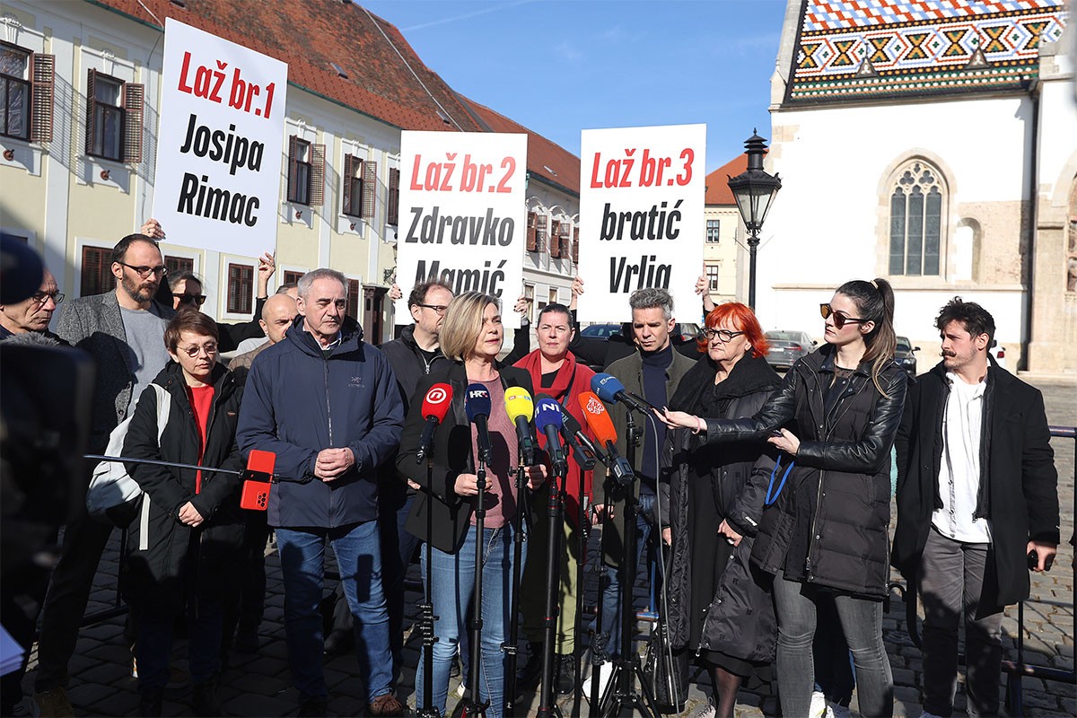 Zastupnici Možemo! ostaju do jutra na Markovom trgu zbog Turudića