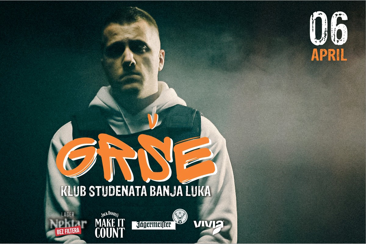 Reper Grše 6. aprila u Klubu studenata Banjaluka