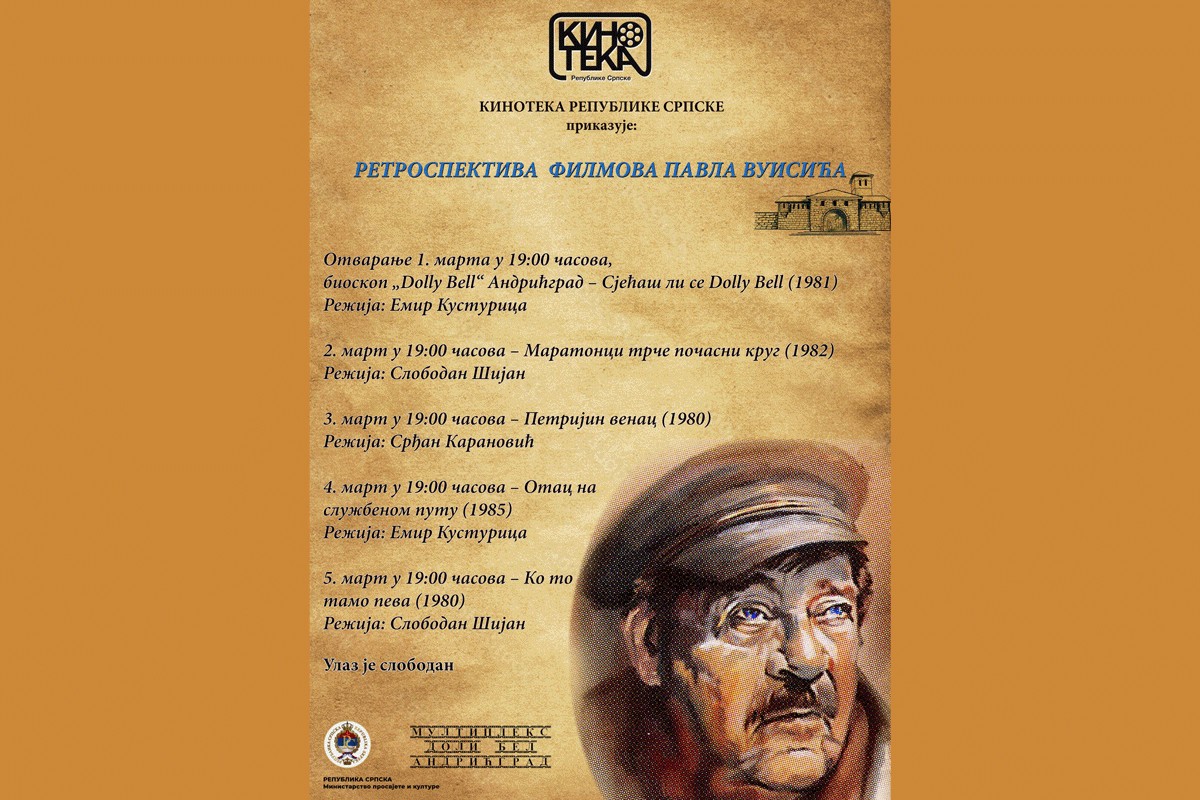Retrospektiva filmova Pavla Vuisića besplatno u Andrićgradu