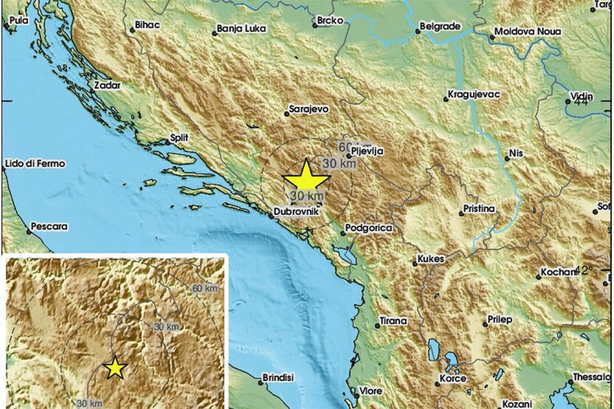 Novi zemljotres u Crnoj Gori, epicentar na granici sa BiH